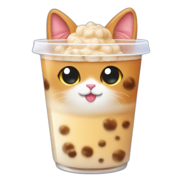 cat bubble tea sticker