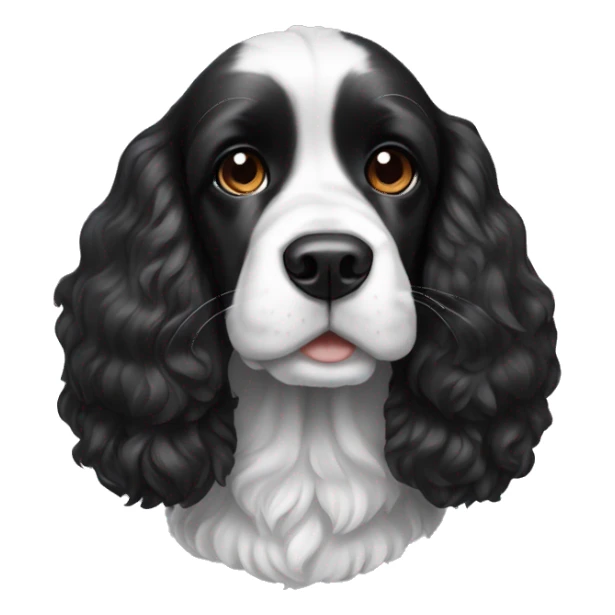 black and white cocker spaniel with nose spots sticker