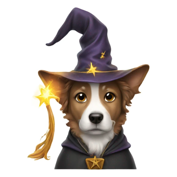 Dog as a wizard sticker