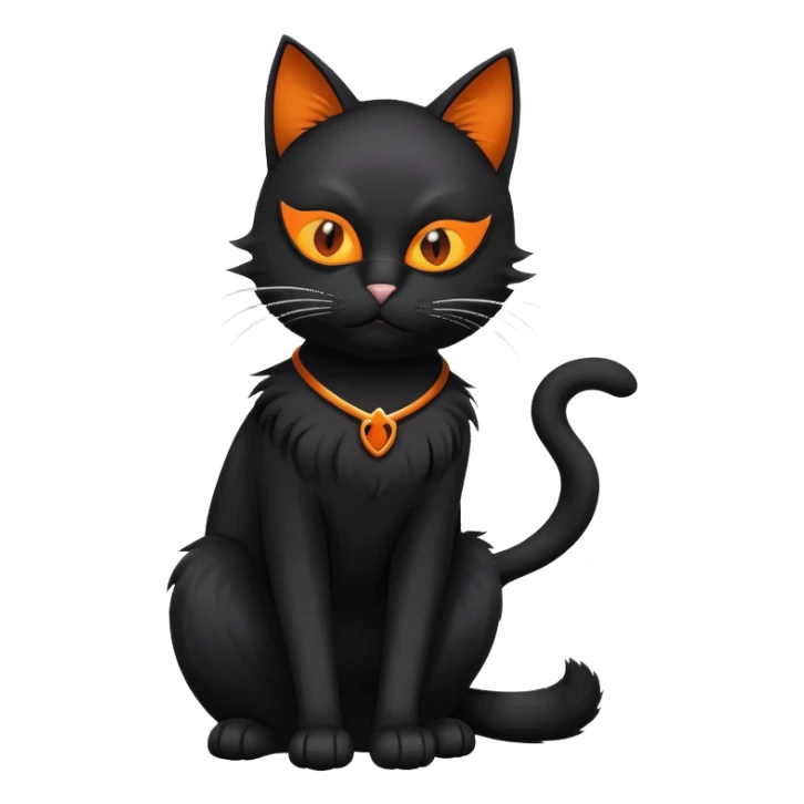 black cat full body sitting with a mask sticker