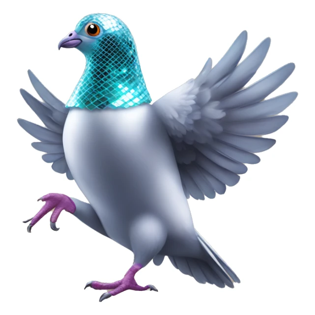 dancing disco ball pigeon sticker