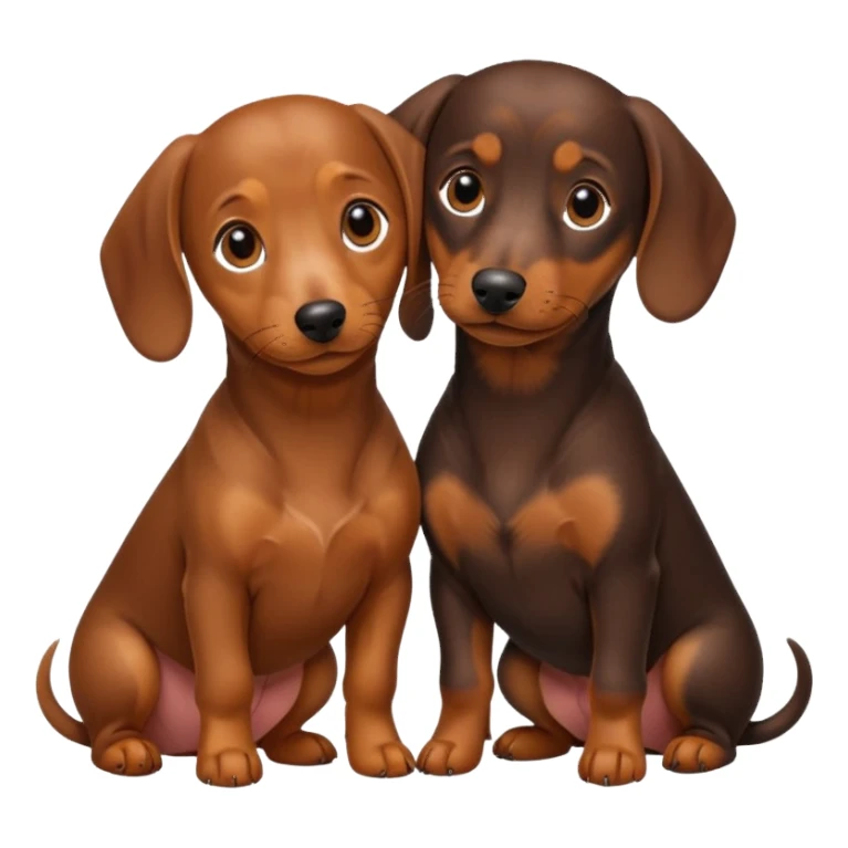 Two dachshunds in love with each other  sticker