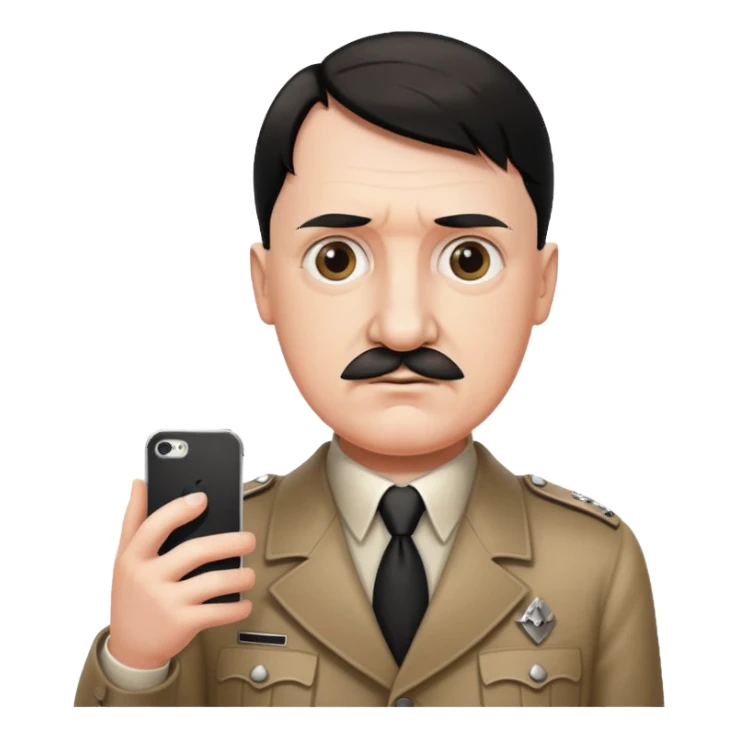 Hitler with an iPhone sticker