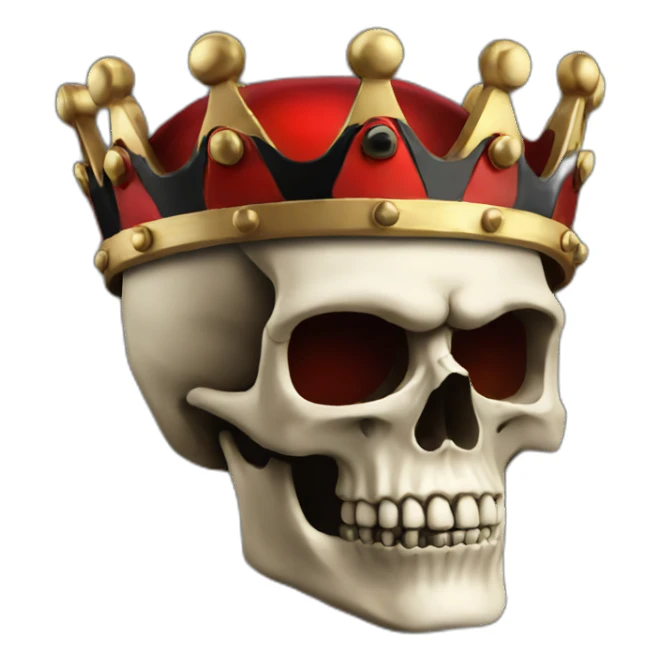 Skull king crown red black sticker