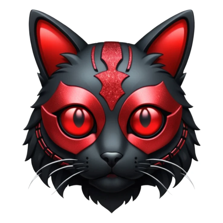 red glitter cyberpunk cat sticker