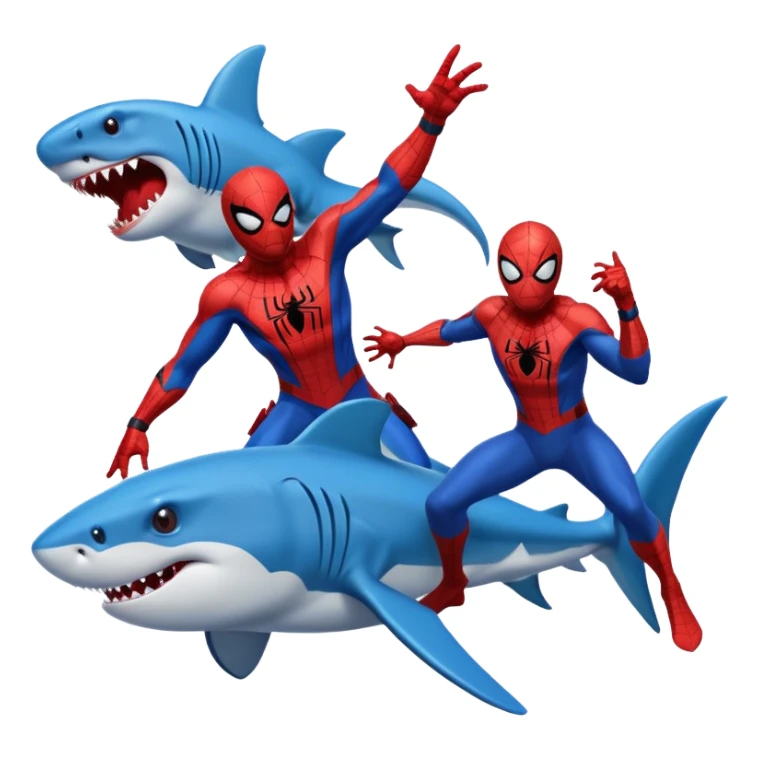 Spider-Man shark dinosaur sticker