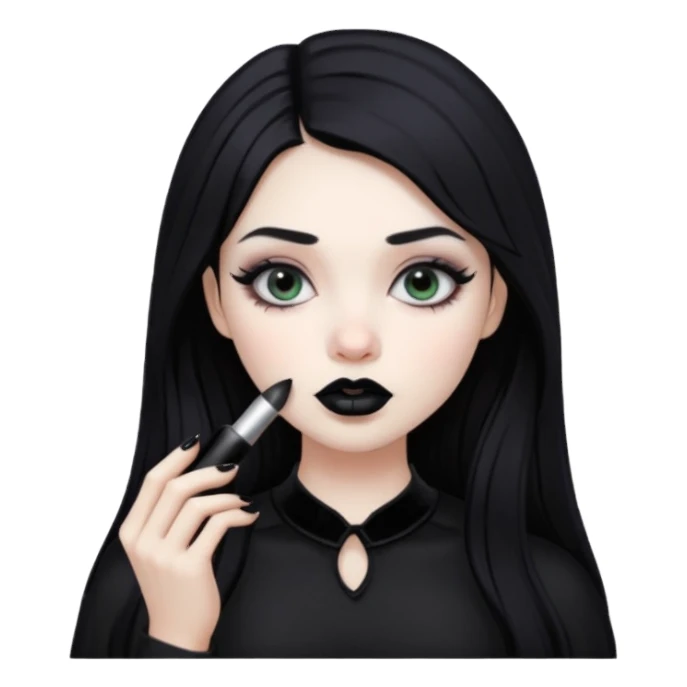 gothic girl makes up sticker