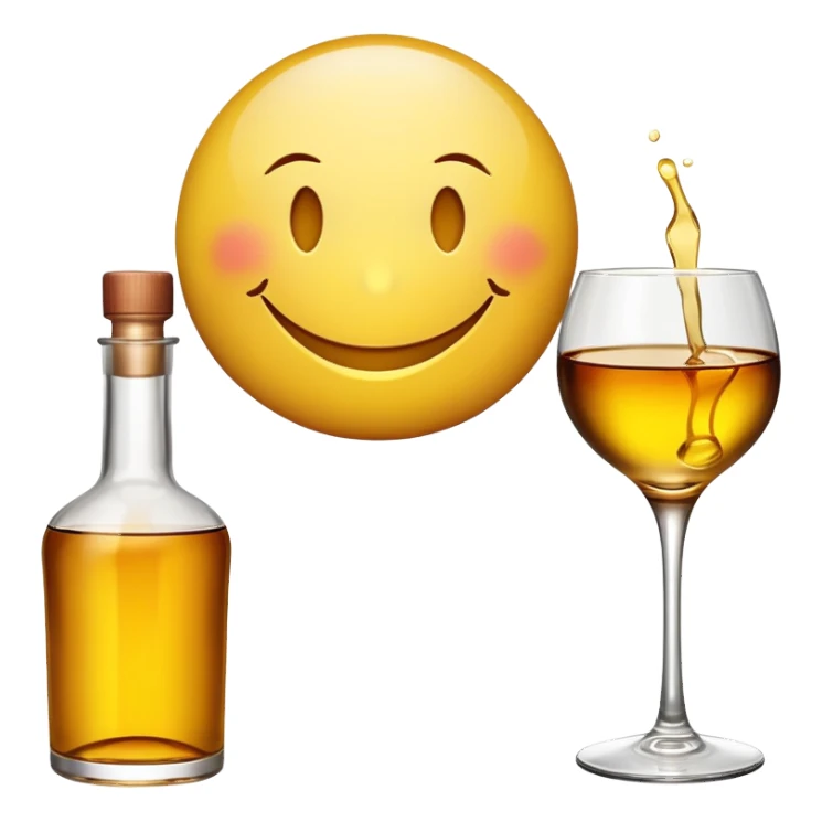 smiley face with bottle of liquor  sticker
