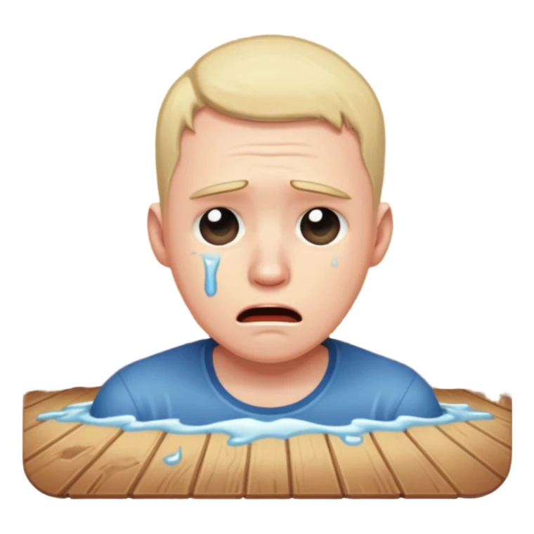 Crying male banging on the floor sticker