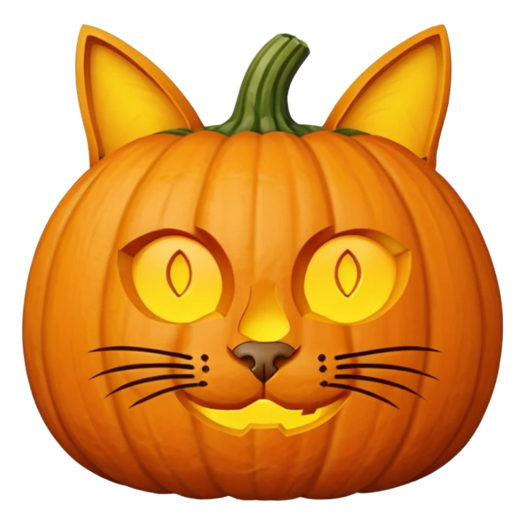 a pumpkin carved as a cat sticker