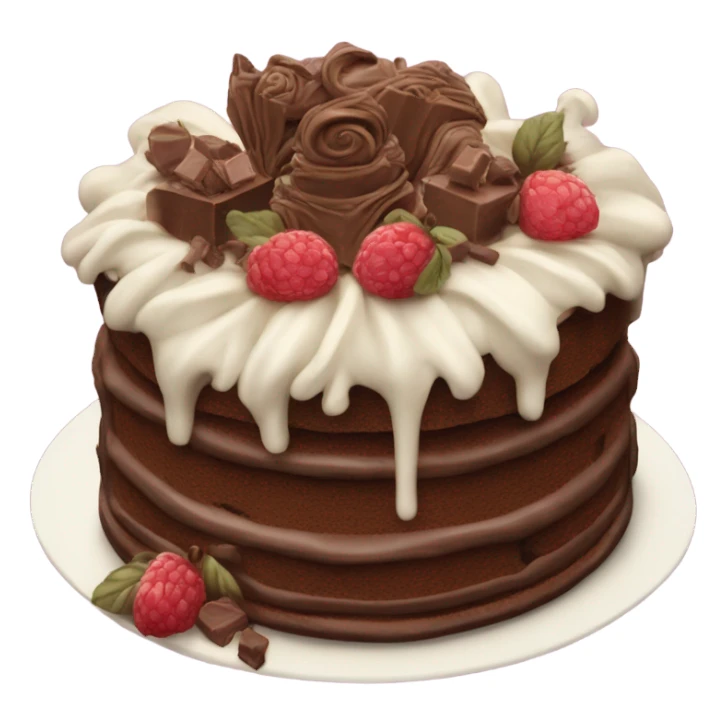 highly detailed rococo chocolate cake sticker