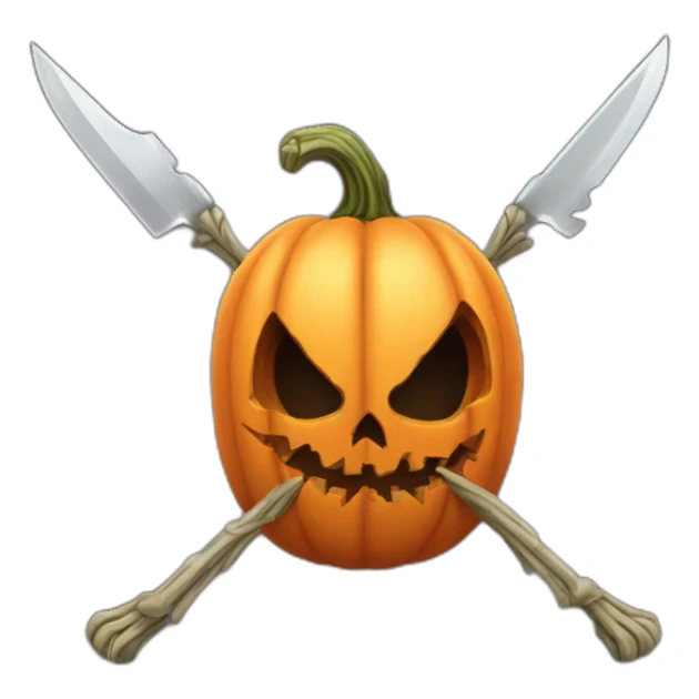 pumpkin skeleton knife spider sticker