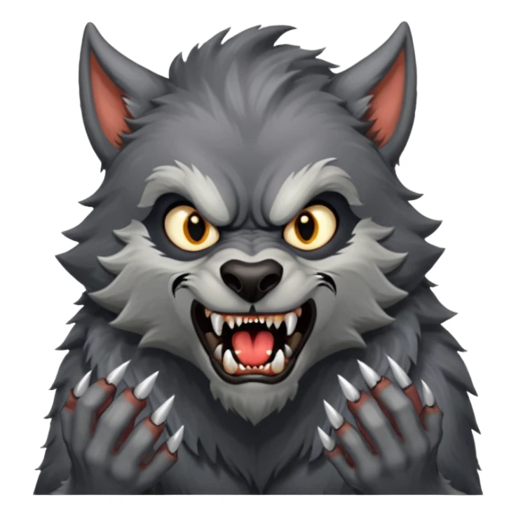Make a werewolf looking for food sticker