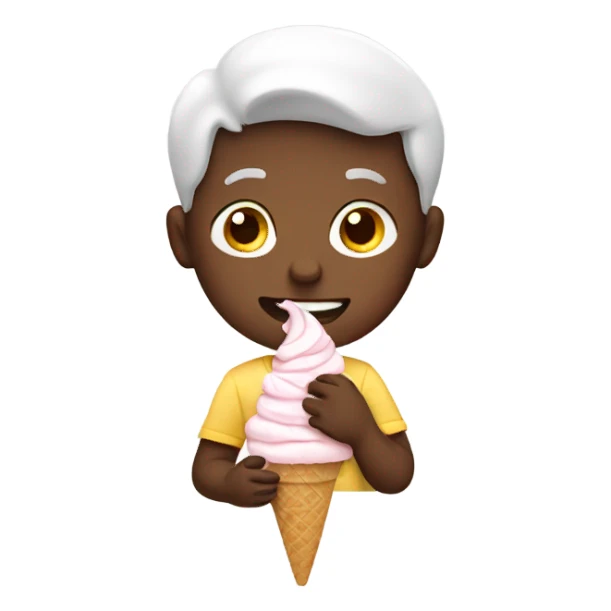 boy eating ice cream sticker