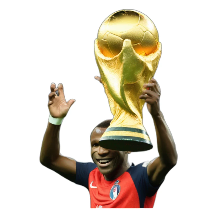 Macron soulevant la coupe du monde sticker