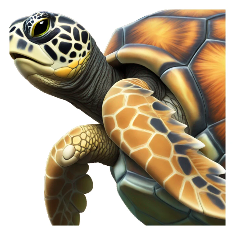 Orange Sea turtle  sticker