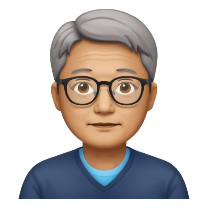 안경을 낀 50대 표준 체격의 한국인 남성 sticker