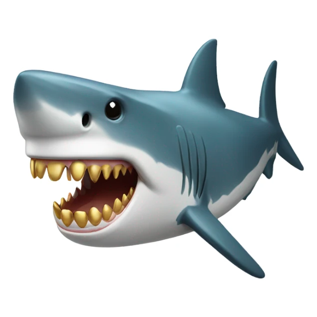 Shark with gold teeth sticker