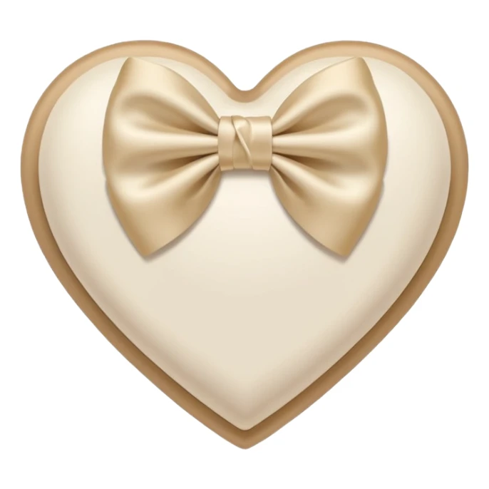 white heart with beige bow sticker