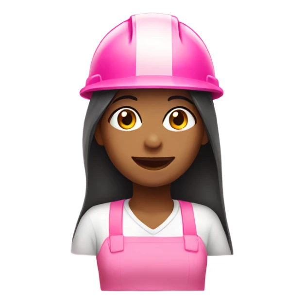 Girl with pink hard hat sticker