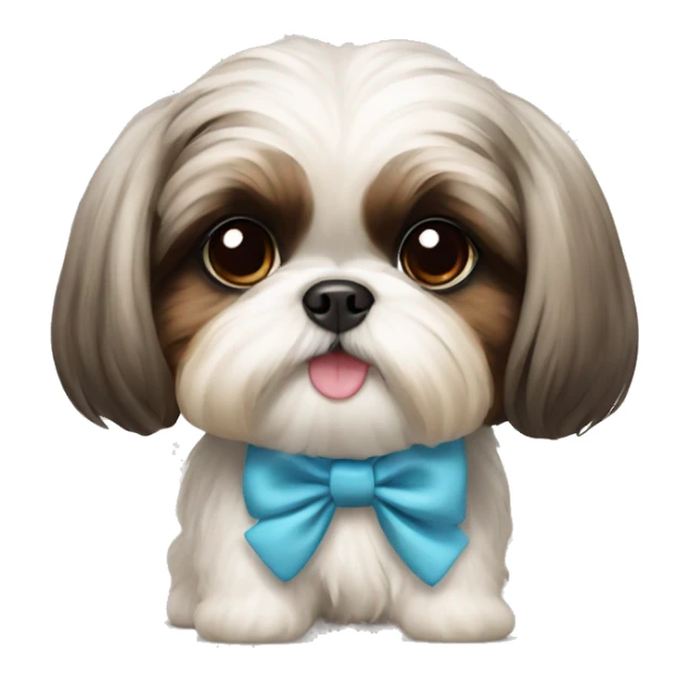 A cute shih tzu dog with a bow  sticker