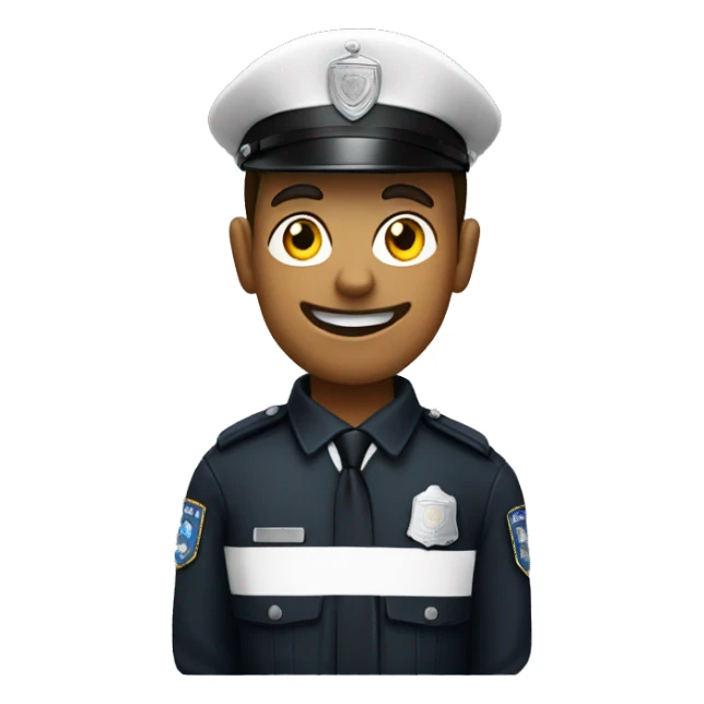 policeman with a "PII" placard sticker