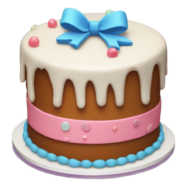 Birthday cake with bow sticker