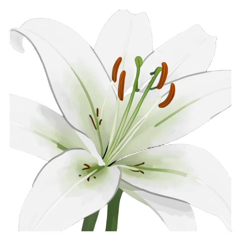 white Lily flower sticker