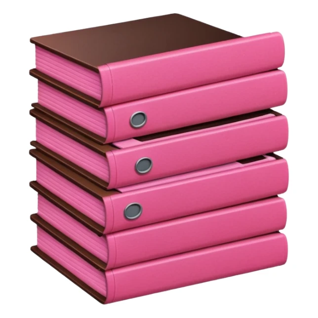 pink and dark brown file pile sticker