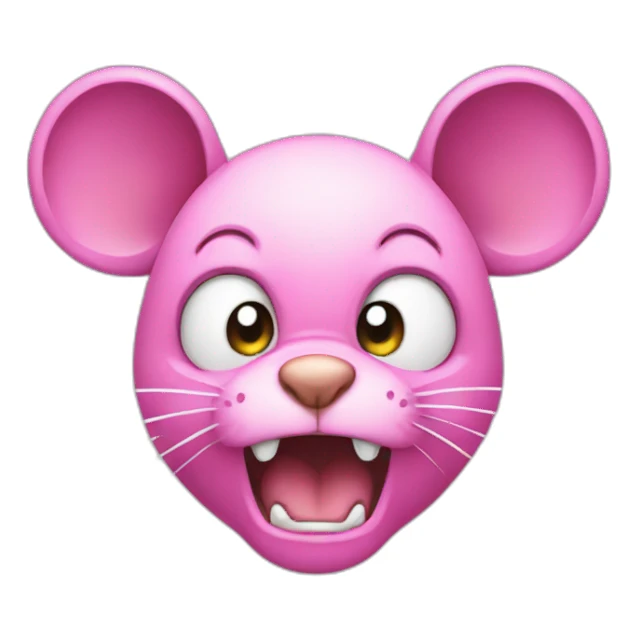 Pink angry mouse sticker