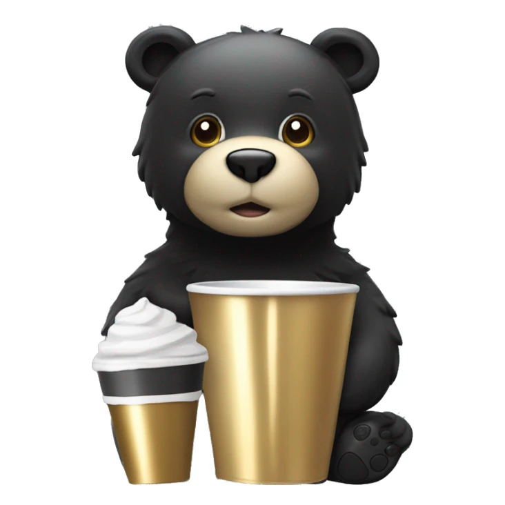 Gold ￼Ferrari with a black bear cup ￼ ￼ sticker