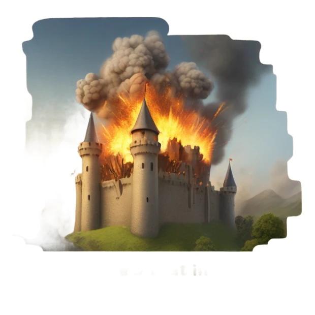 Castle blowing up sticker