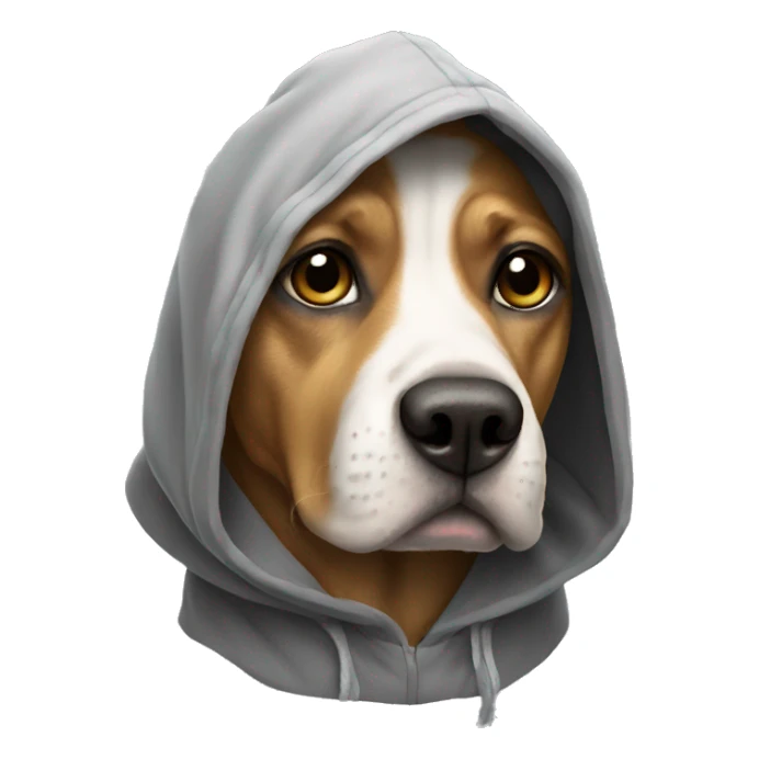 dog wearing hoodi sticker