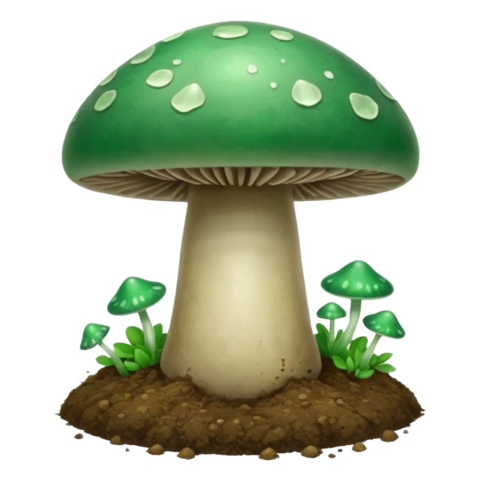 jade magic mushroom with dirt sticker
