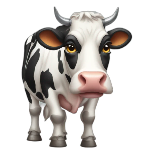 a cyborg cow sticker