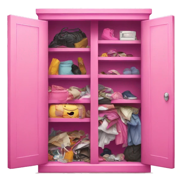 Pink closet filled with junk  sticker