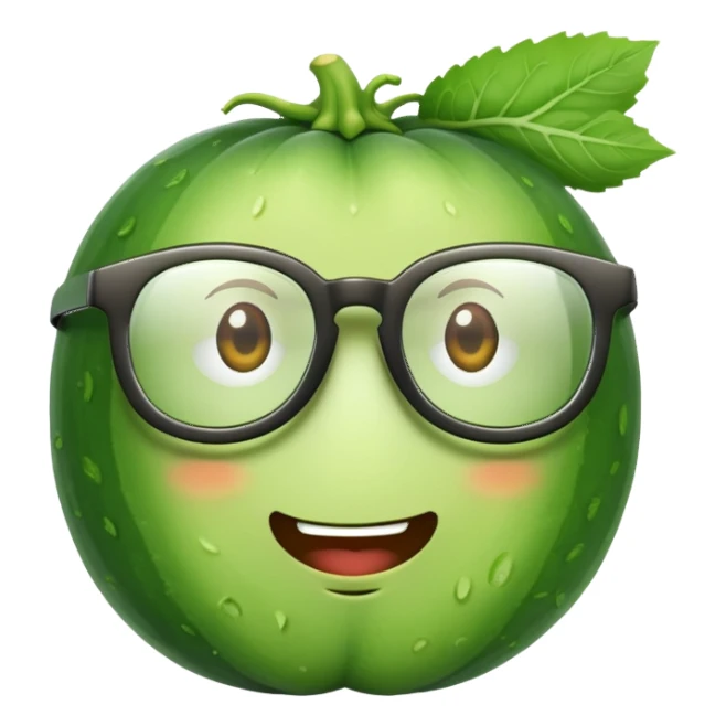 Cucumber with glasses sticker