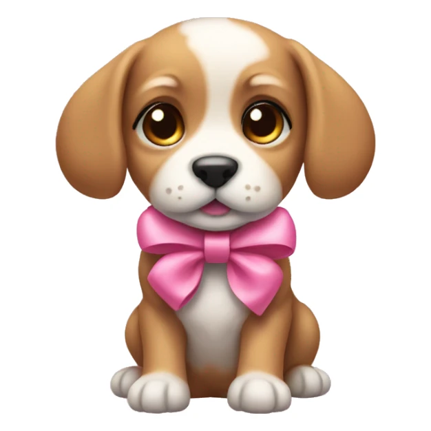 Puppy with a pink bow sticker