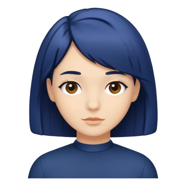 navy blue bob hairstyle sticker