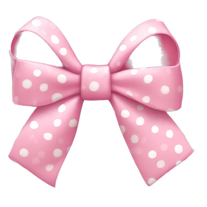 A light pink bow that has polka dots on it  sticker