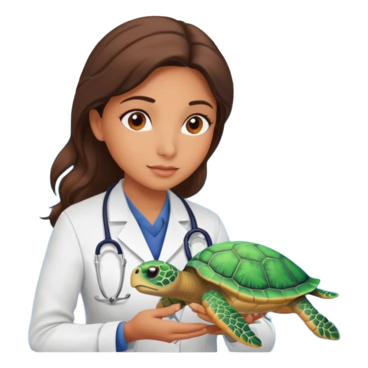 woman veterinary with a sea turtle sticker