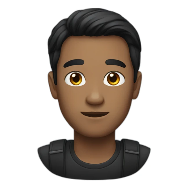 a black-haired man with a black cat sticker