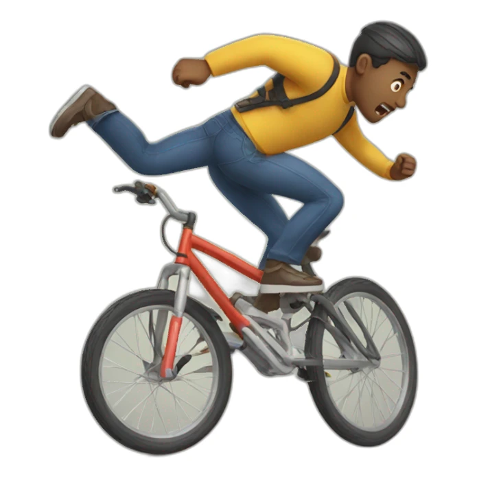 man falling off his bike sticker