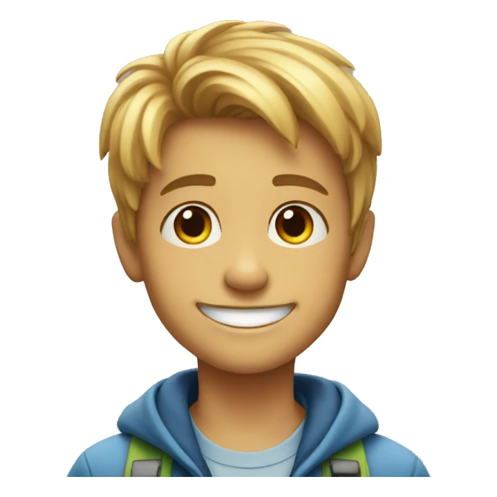 smiling young boy sticker