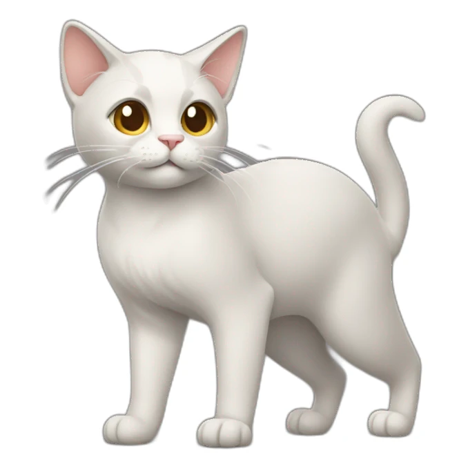 Cat with two tails walking sticker