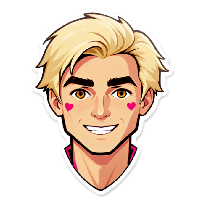 Valentines day blonde man  sticker