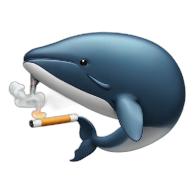 whale smoking a cigarette sticker