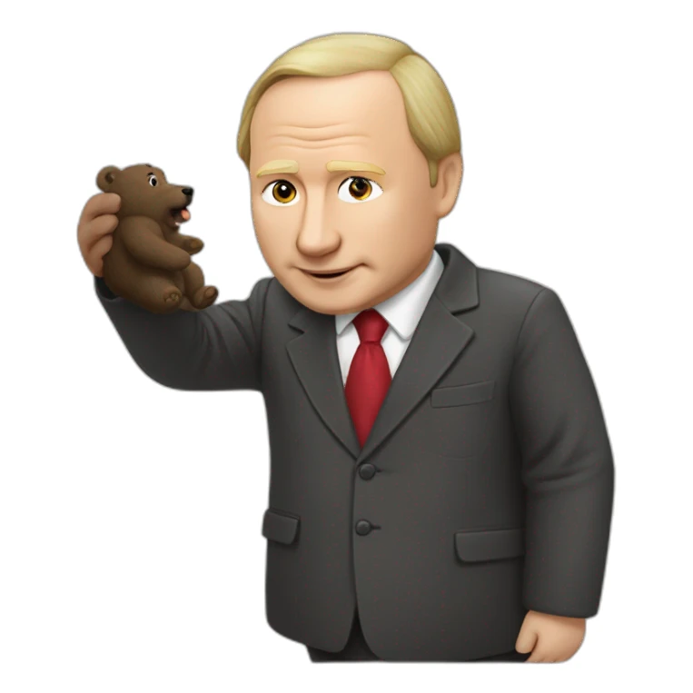 Vladimir Poutine qui chevauche un ours  sticker