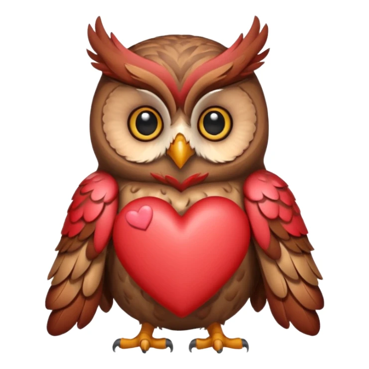 Owl holding hearts sticker