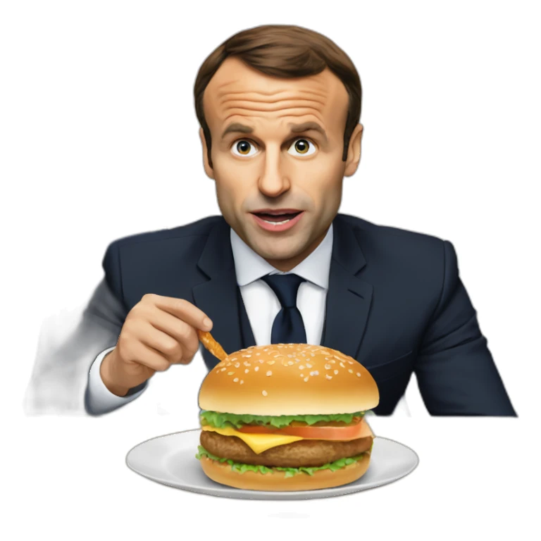 Macron qui mange un gurger sticker